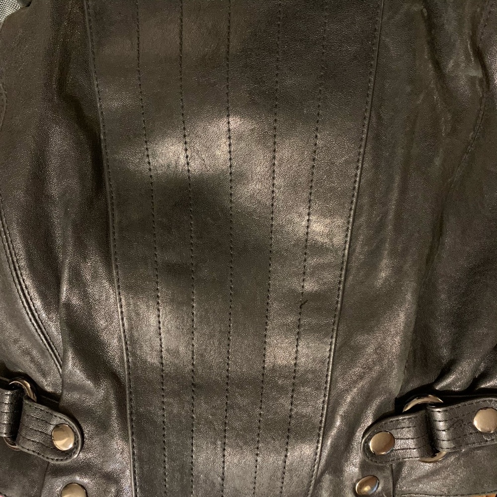 Joe’s jeans black leather tote bag GUC